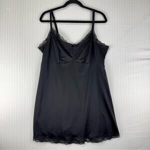Torrid Dream Satin Lace Trim Black Sleep Gown Slip Chemise Women’s Plus Size 1X